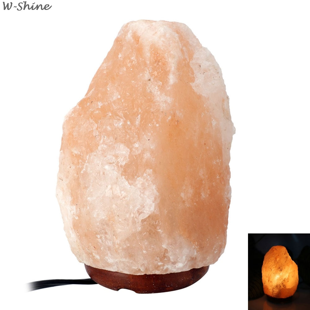 US Stock Himalayan Crystal Salt Lamp Air Purifier Night Salt Light Natural Shape Rock Lamp For Bedroom Relieving Stress