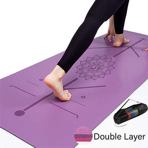 YOGA DOUBLE LAYER MAT WITH POSITION LINES | ANTI SLIP | FOR ALL EXERCISES