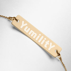 YumilitY - Engraved Silver Bar Chain Bracelet