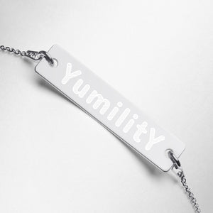 YumilitY - Engraved Silver Bar Chain Bracelet