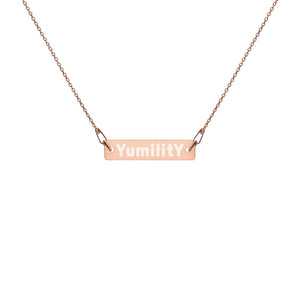 YumilitY - Engraved Silver Bar Chain Necklace