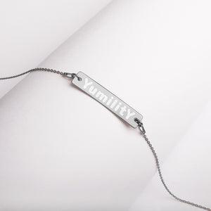YumilitY - Engraved Silver Bar Chain Necklace