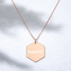 YumilitY - Engraved Silver Hexagon Necklace